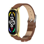 Cinturino per orologio in pelle microfibra con cassa in metallo MIJOBS Plus, For Xiaomi Mi Band 7 / 7 NFC