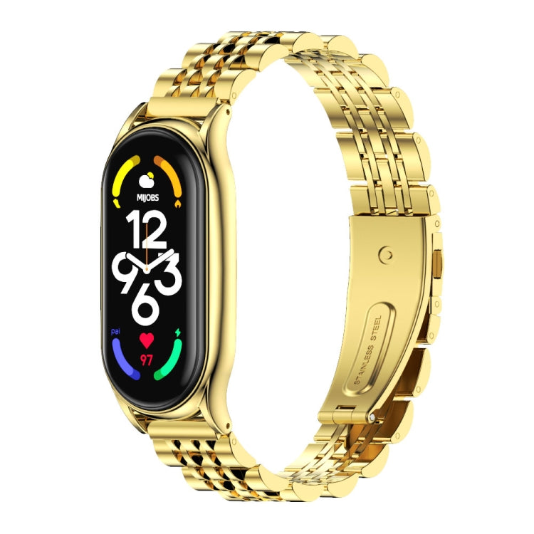 MIJOBS Plus Cinturino per orologio in acciaio inossidabile con sette sfere in metallo, For Xiaomi Mi Band 7 / 7 NFC