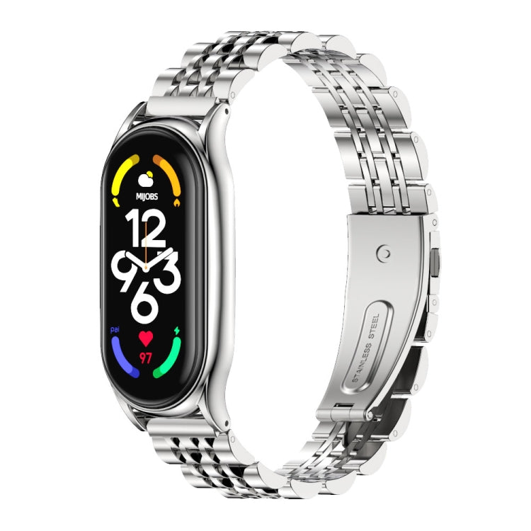 MIJOBS Plus Cinturino per orologio in acciaio inossidabile con sette sfere in metallo, For Xiaomi Mi Band 7 / 7 NFC