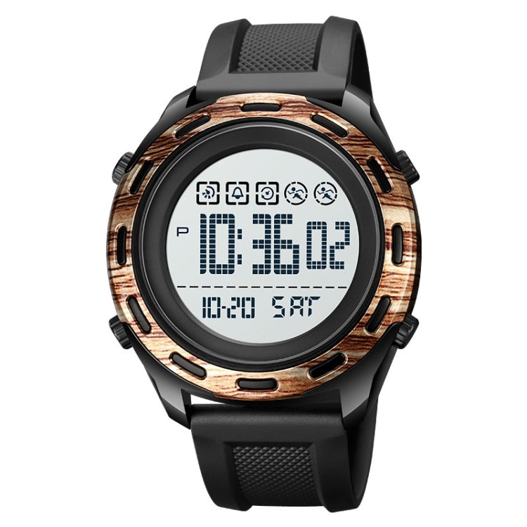 SKMEI 1872 Orologio elettronico impermeabile con cinturino in PU con fibbia in acciaio inossidabile, White, Black