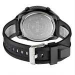 SKMEI 1872 Orologio elettronico impermeabile con cinturino in PU con fibbia in acciaio inossidabile, White, Black