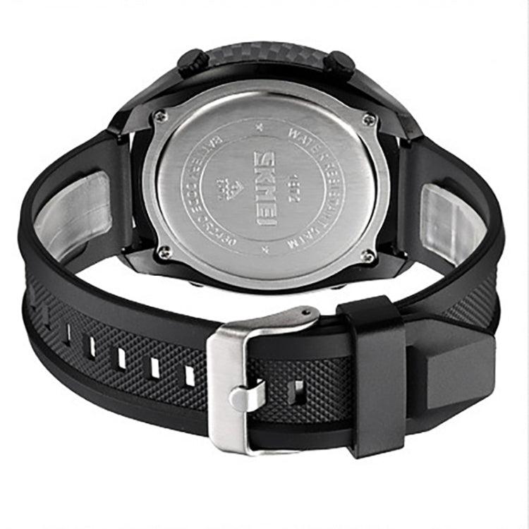 SKMEI 1872 Orologio elettronico impermeabile con cinturino in PU con fibbia in acciaio inossidabile, White, Black
