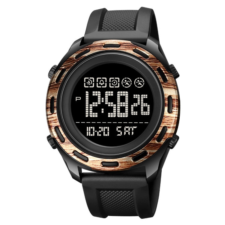 SKMEI 1872 Orologio elettronico impermeabile con cinturino in PU con fibbia in acciaio inossidabile, White, Black