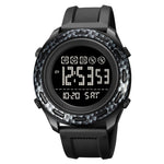 SKMEI 1872 Orologio elettronico impermeabile con cinturino in PU con fibbia in acciaio inossidabile, White, Black