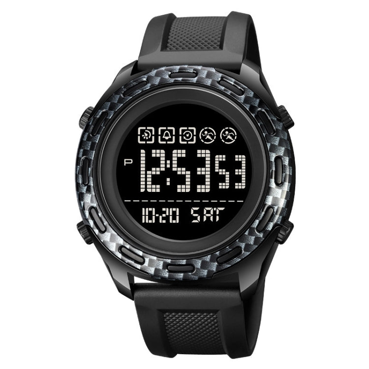 SKMEI 1872 Orologio elettronico impermeabile con cinturino in PU con fibbia in acciaio inossidabile, White, Black