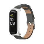 Cinturino per orologio in pelle microfibra con cassa in metallo MIJOBS, For Samsung Galaxy Fit 2