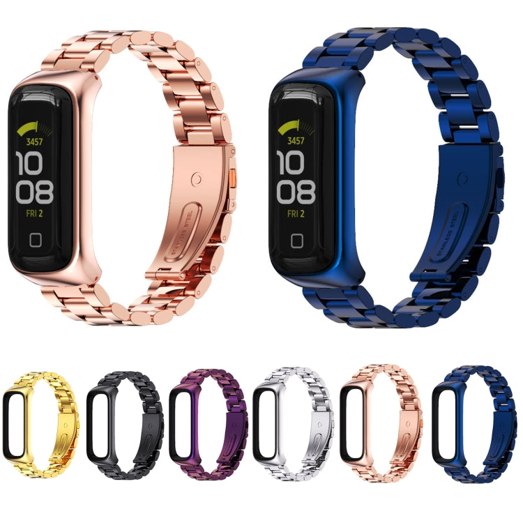 Cinturino per orologio MIJOBS in acciaio inossidabile con tre sfere in metallo, For Samsung Galaxy Fit 2