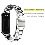 Cinturino per orologio MIJOBS in acciaio inossidabile con tre sfere in metallo, For Samsung Galaxy Fit 2
