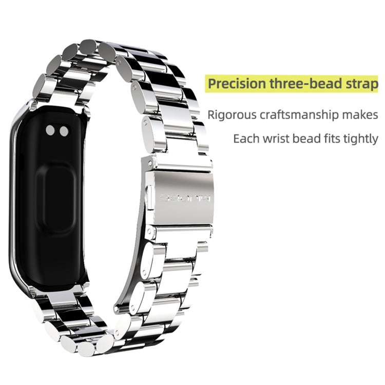 Cinturino per orologio MIJOBS in acciaio inossidabile con tre sfere in metallo, For Samsung Galaxy Fit 2