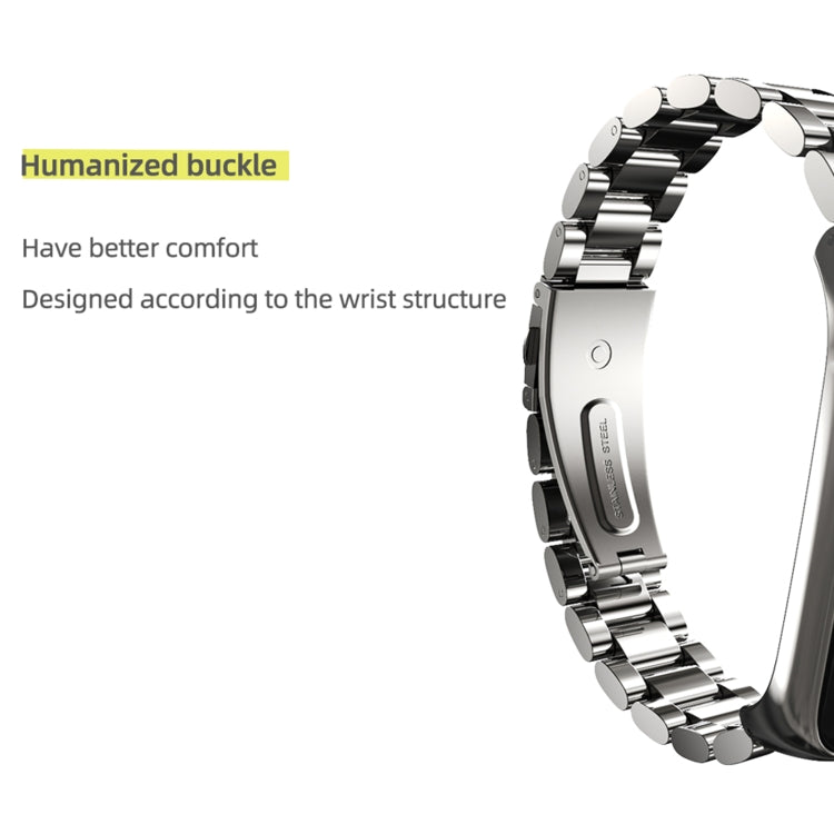 Cinturino per orologio MIJOBS in acciaio inossidabile con tre sfere in metallo, For Samsung Galaxy Fit 2