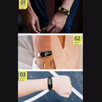 Cinturino per orologio MIJOBS in acciaio inossidabile con tre sfere in metallo, For Samsung Galaxy Fit 2
