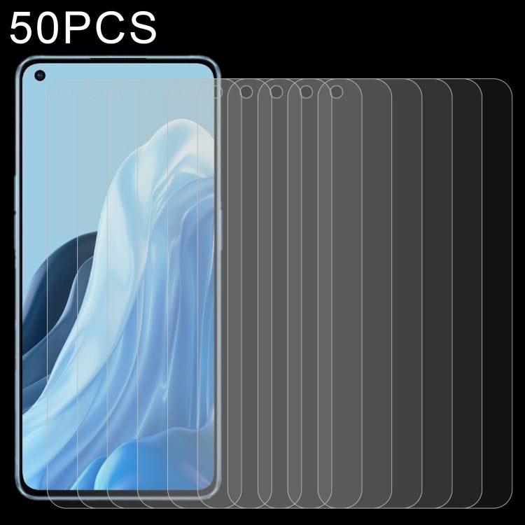50 pellicole in vetro temperato da 0,26 mm 9H 2,5D, For OPPO Reno7 A (50 PCS), For Huawei nova Y90 (50 PCS)