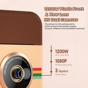 Fotocamera digitale con stampa Polaroid per bambini con schermo IPS HD da 2,4 pollici, No Memory Card, 16G, 32G