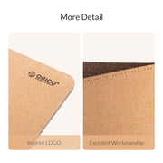 Tappetino per mouse bifacciale ORICO, dimensioni: 300 x 600 mm, Cork + Coffee, Cork + Pink PU, Cork + Grey PU