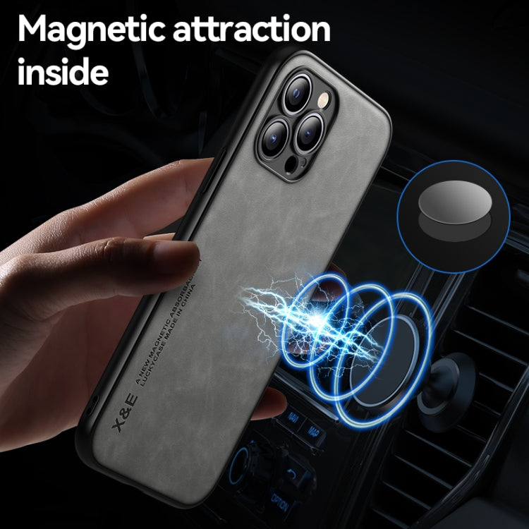 Custodia posteriore in pelle magnetica per iPhone 13 e 12