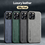 Custodia posteriore in pelle magnetica per iPhone 13 e 12