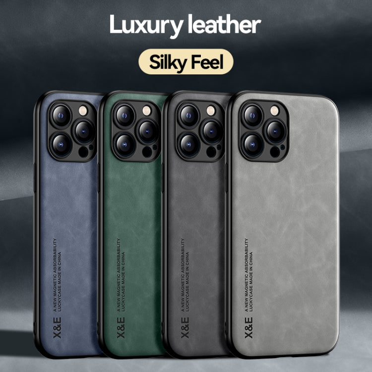 Custodia posteriore in pelle magnetica per iPhone 13 e 12