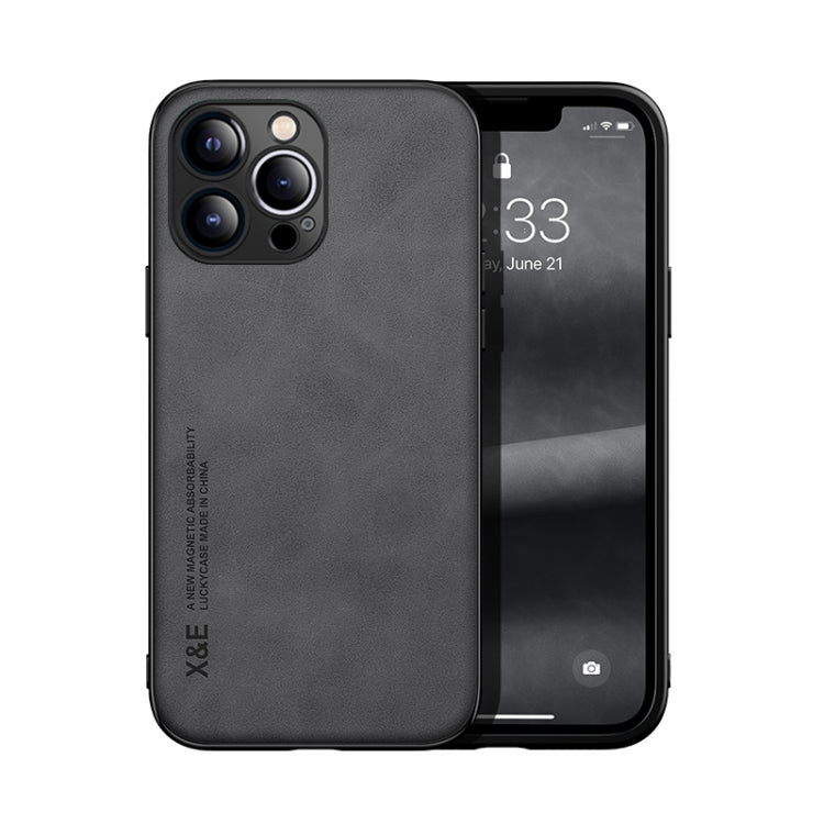 Custodia posteriore in pelle magnetica per iPhone 13 e 12
