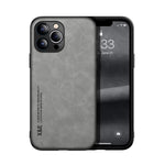 Custodia posteriore in pelle magnetica per iPhone 13 e 12