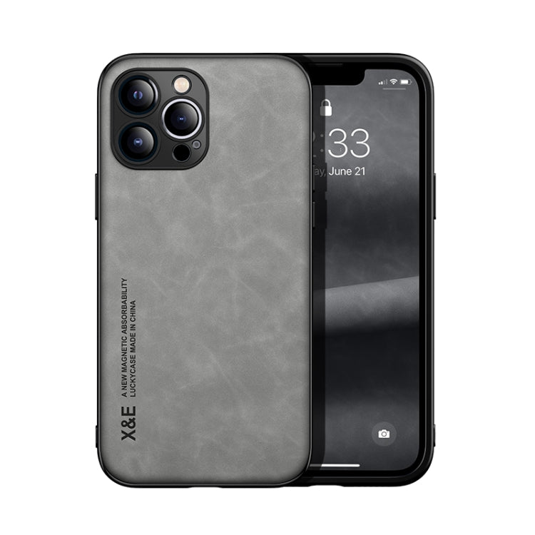 Custodia posteriore in pelle magnetica per iPhone 13 e 12