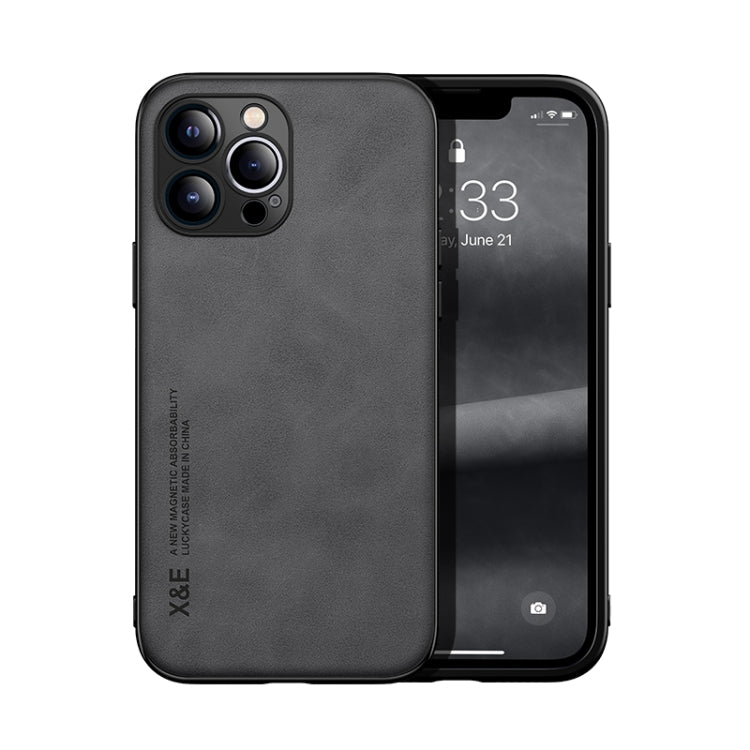 Custodia posteriore in pelle magnetica per iPhone 13 e 12