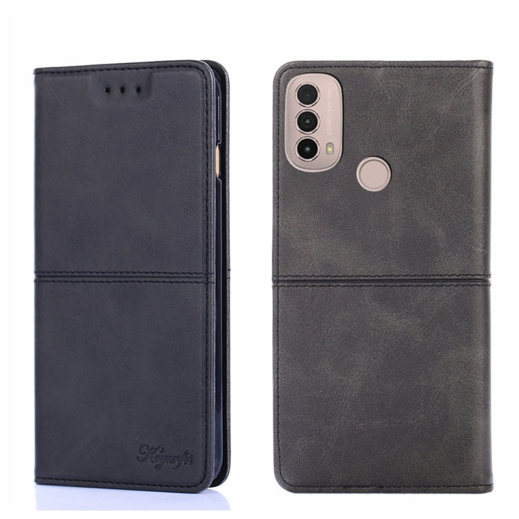 Custodia per telefono in pelle a vibrazione orizzontale magnetica con trama di mucca, For Motorola Moto E20, For Motorola Moto E40