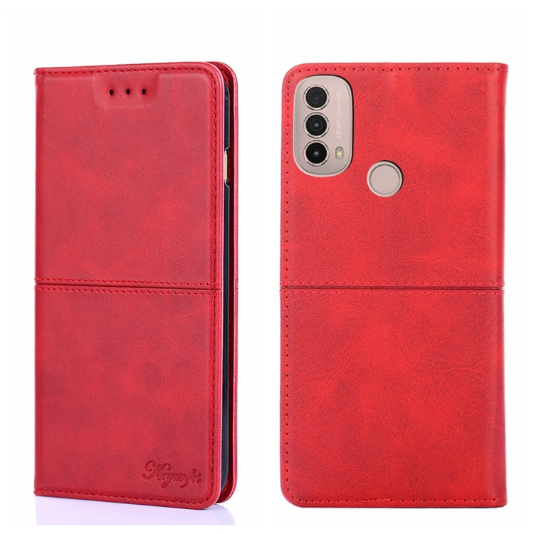 Custodia per telefono in pelle a vibrazione orizzontale magnetica con trama di mucca, For Motorola Moto E20, For Motorola Moto E40