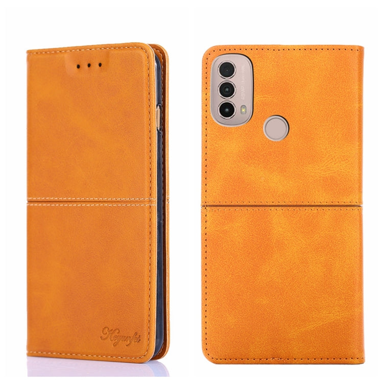 Custodia per telefono in pelle a vibrazione orizzontale magnetica con trama di mucca, For Motorola Moto E20, For Motorola Moto E40
