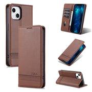 AZNS Custodia per telefono in pelle a conchiglia con struttura in vitello magnetico, For iPhone 14, For iPhone 14 Plus, For iPhone 14 Pro, For iPhone 14 Pro Max