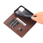 AZNS Custodia per telefono in pelle a conchiglia con struttura in vitello magnetico, For iPhone 14, For iPhone 14 Plus, For iPhone 14 Pro, For iPhone 14 Pro Max