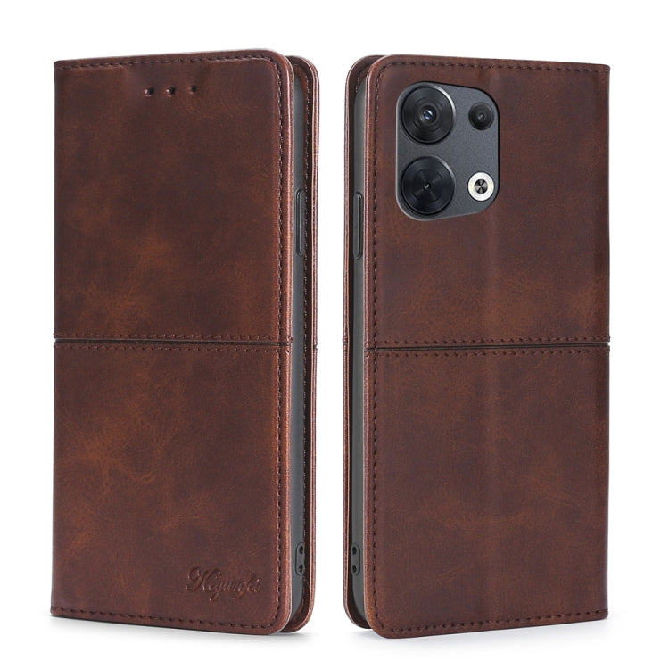 Custodia per telefono in pelle a vibrazione orizzontale magnetica con trama di mucca, For OPPO Reno8, For OPPO Reno8 Pro 5G, For OPPO Reno8 Pro+ 5G, For OPPO Reno6 Pro