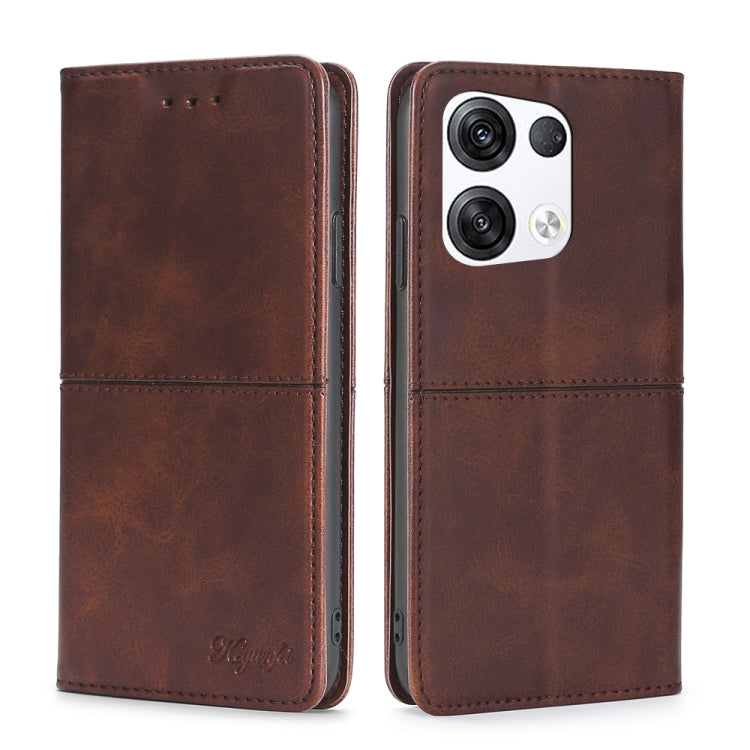 Custodia per telefono in pelle a vibrazione orizzontale magnetica con trama di mucca, For OPPO Reno8, For OPPO Reno8 Pro 5G, For OPPO Reno8 Pro+ 5G, For OPPO Reno6 Pro