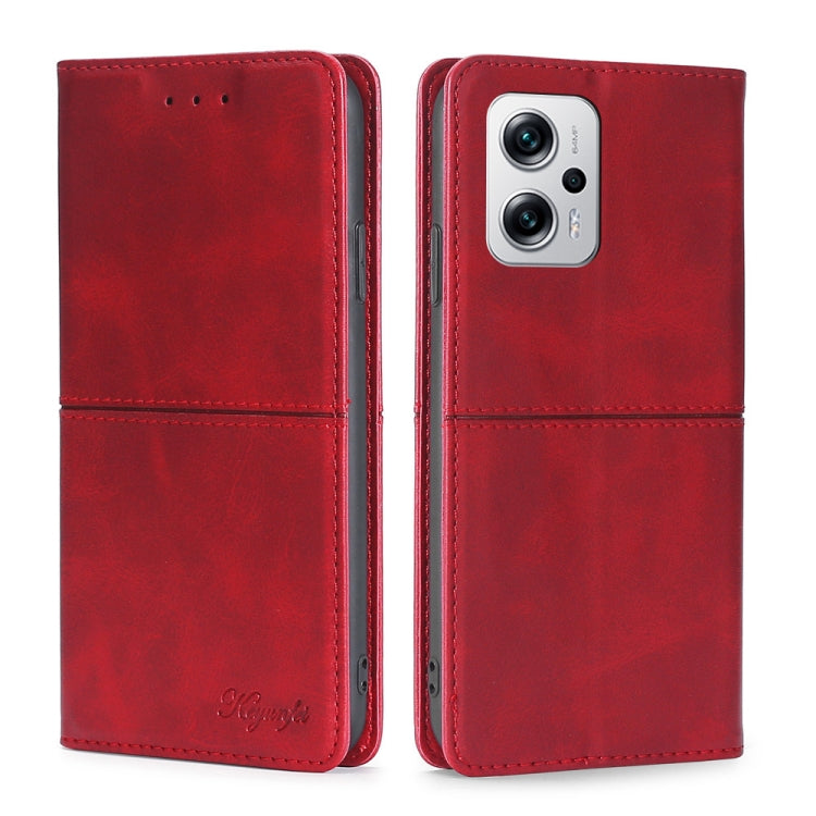 Custodia per telefono in pelle a vibrazione orizzontale magnetica con trama di mucca, For Xiaomi Redmi 10, For Xiaomi Redmi Note 10 Pro 5G China, For Xiaomi Redmi Note 11T Pro 5G/Redmi Note 11T Pro+ 5G, For Xiaomi Redmi Note 11 5G/Poco M4 Pro 5G