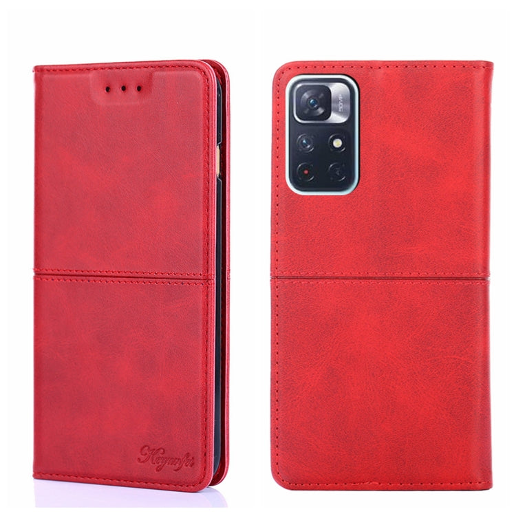 Custodia per telefono in pelle a vibrazione orizzontale magnetica con trama di mucca, For Xiaomi Redmi 10, For Xiaomi Redmi Note 10 Pro 5G China, For Xiaomi Redmi Note 11T Pro 5G/Redmi Note 11T Pro+ 5G, For Xiaomi Redmi Note 11 5G/Poco M4 Pro 5G