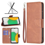 Cassa del telefono in pelle di pelle di agnello retrò, For Samsung Galaxy A03 Core