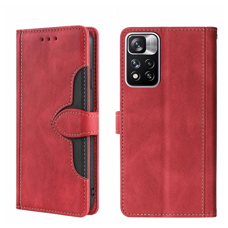 Custodia per telefono in pelle con fibbia magnetica Skin Feel, For OPPO Reno8 Pro Plus 5G, For Xiaomi Redmi Note 11 Pro 5G / Pro Plus 5G, For Xiaomi 12 Lite, For Xiaomi Mi Mix 4, For Xiaomi Poco M4 5G