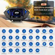 P1 3,5 pollici Auto OBD2 GPS HUD Head Up System Display del misuratore del tachimetro digitale intelligente, P1