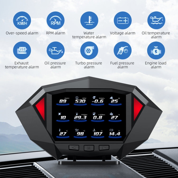 P1 3,5 pollici Auto OBD2 GPS HUD Head Up System Display del misuratore del tachimetro digitale intelligente, P1