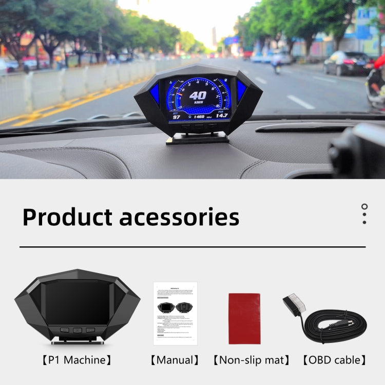 P1 3,5 pollici Auto OBD2 GPS HUD Head Up System Display del misuratore del tachimetro digitale intelligente, P1