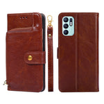 Borsa con cerniera PU + TPU Custodia per telefono in pelle con vibrazione orizzontale, For OPPO Reno5 A, For OPPO Reno6 4G, For OPPO Reno8 5G, For OPPO Reno8 Pro 5G, For OPPO Reno8 Pro+ 5G, For OPPO Realme GT Master/Q3 Pro Carnival