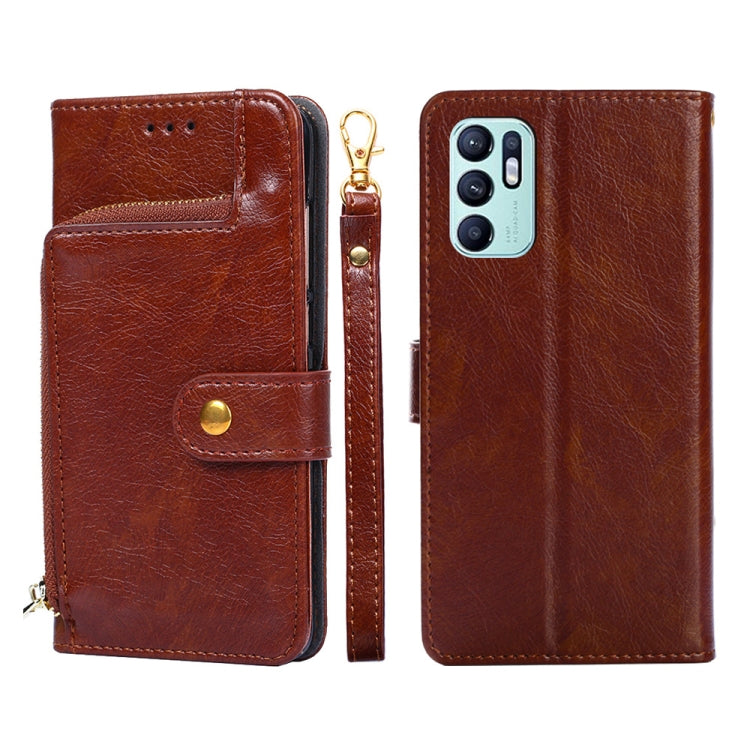 Borsa con cerniera PU + TPU Custodia per telefono in pelle con vibrazione orizzontale, For OPPO Reno5 A, For OPPO Reno6 4G, For OPPO Reno8 5G, For OPPO Reno8 Pro 5G, For OPPO Reno8 Pro+ 5G, For OPPO Realme GT Master/Q3 Pro Carnival
