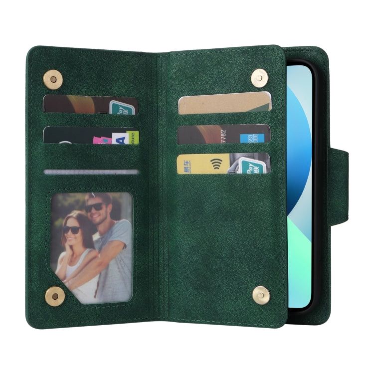 Custodia portafoglio in pelle 9 carte per iPhone 13
