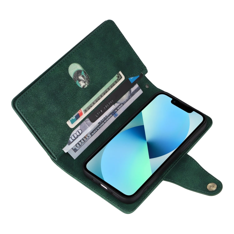 Custodia portafoglio in pelle 9 carte per iPhone 13