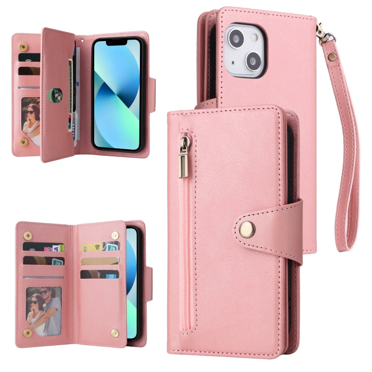 Custodia portafoglio in pelle 9 carte per iPhone 13