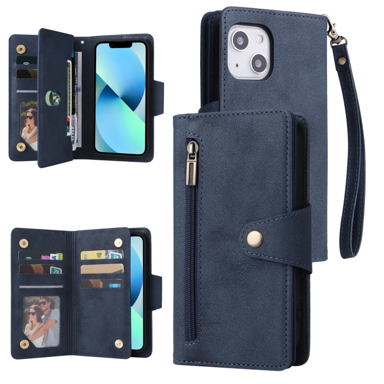 Custodia portafoglio in pelle 9 carte per iPhone 13