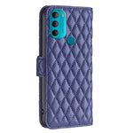 Custodia per telefono a conchiglia in pelle con portafoglio Diamond Lattice, For Motorola Moto G71 5G, For Motorola Moto G200 5G / Edge S30 5G, For Nokia G11 / G21