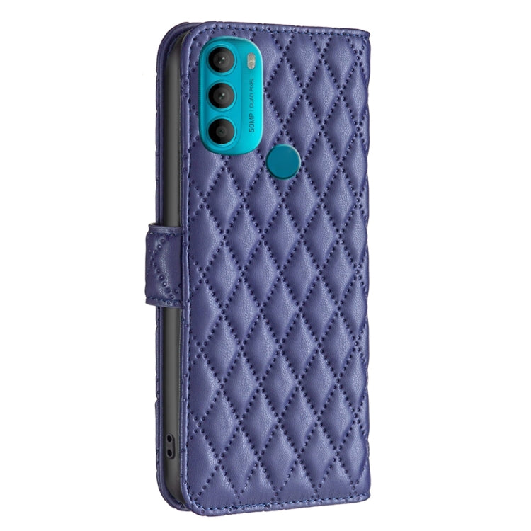 Custodia per telefono a conchiglia in pelle con portafoglio Diamond Lattice, For Motorola Moto G71 5G, For Motorola Moto G200 5G / Edge S30 5G, For Nokia G11 / G21