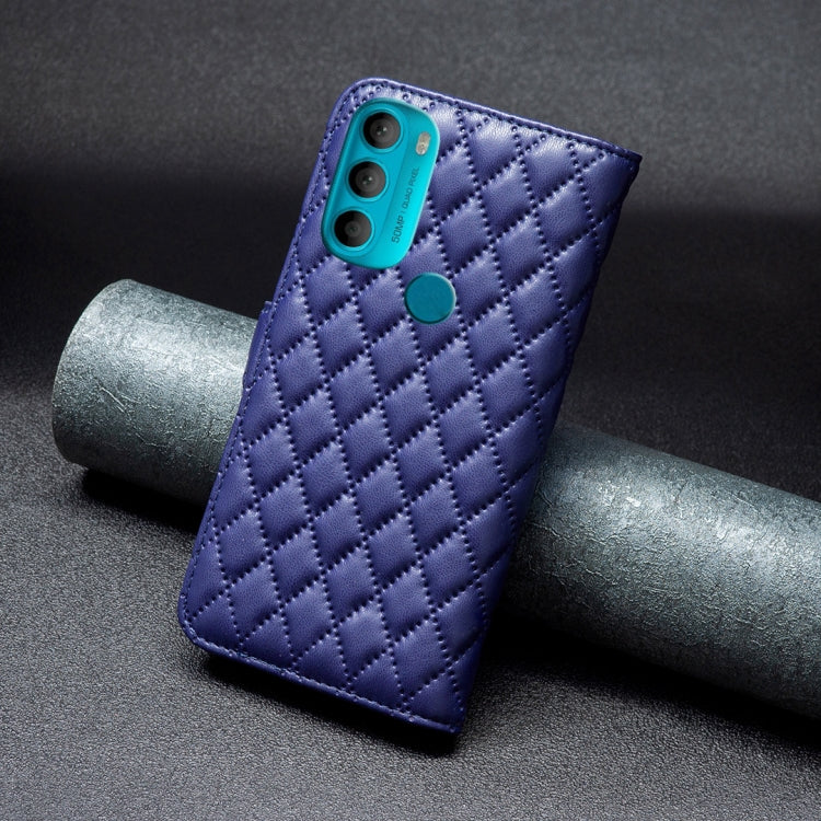 Custodia per telefono a conchiglia in pelle con portafoglio Diamond Lattice, For Motorola Moto G71 5G, For Motorola Moto G200 5G / Edge S30 5G, For Nokia G11 / G21