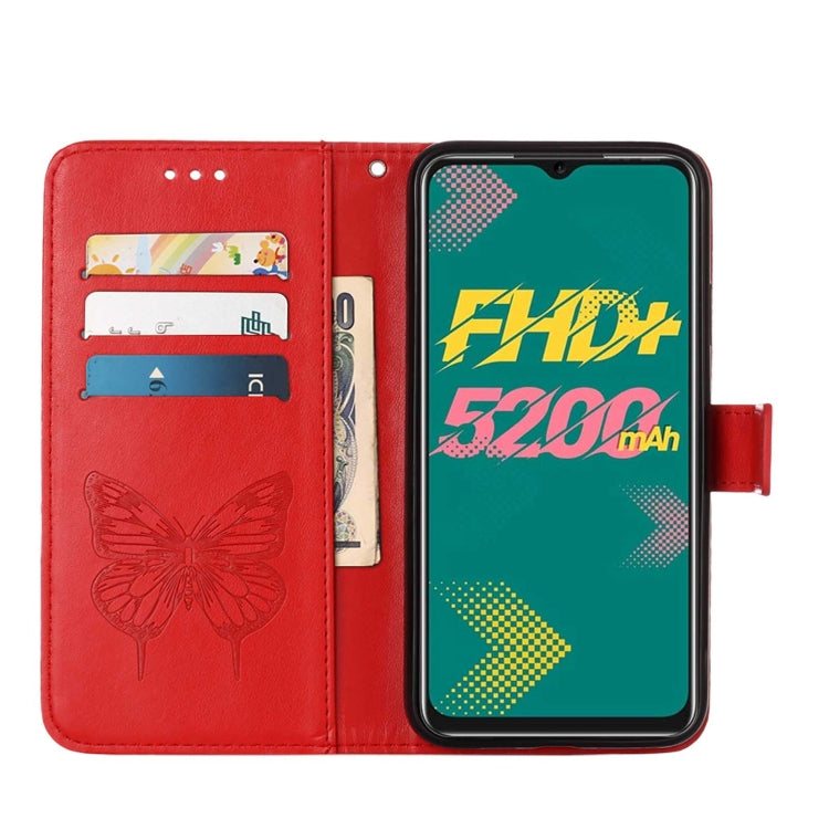 Custodia per telefono in pelle con farfalla goffrata, For Infinix Hot 11