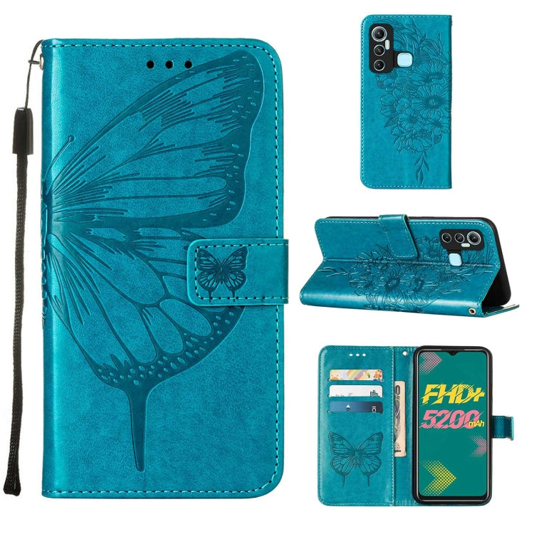Custodia per telefono in pelle con farfalla goffrata, For Infinix Hot 11